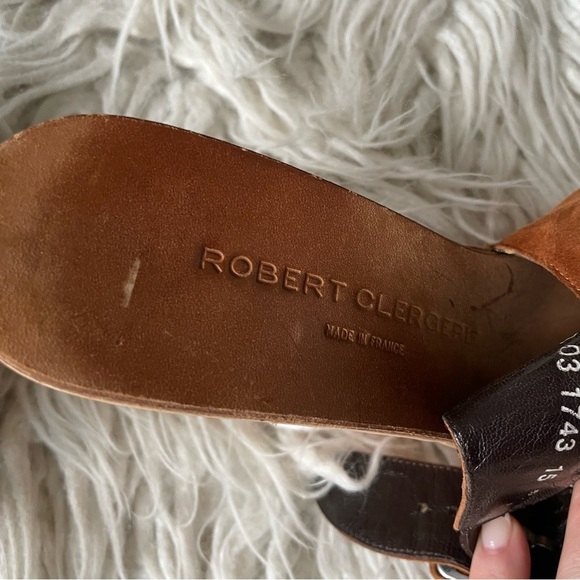 Robert Clergerie Brown Color Block Suede Slingback Open Toe Platform Sandals 6 - Picture 11 of 12